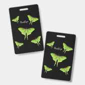 Badge Illustration de dessin animé de Luna Moth (Avant & arrière)