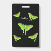 Badge Illustration de dessin animé de Luna Moth (Arrière)