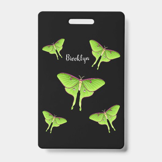 Badge Illustration de dessin animé de Luna Moth (Avant)