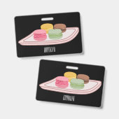 Badge Illustration de dessin animé de macaron  (Avant & arrière)