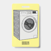 Badge Illustration de dessin animé de machine à laver  (Arrière)