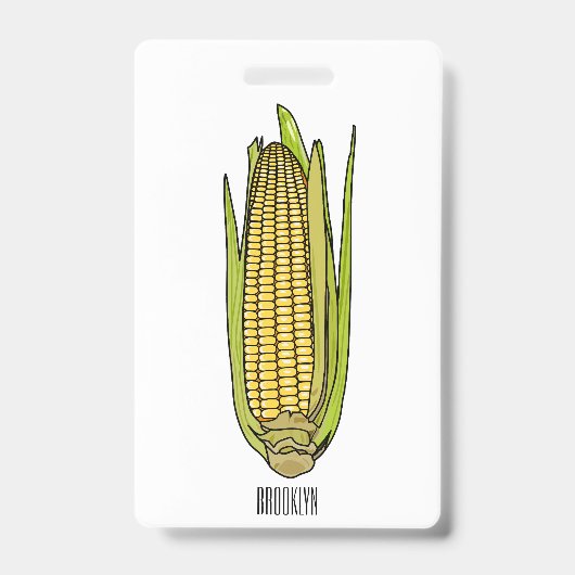 Badge Illustration de dessin animé de maïs (Avant)