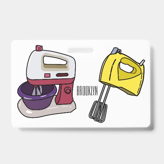 Badge Illustration de dessin animé de mélangeur (Avant)