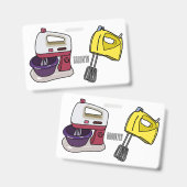 Badge Illustration de dessin animé de mélangeur (Avant & arrière)