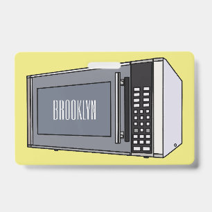 Badge Illustration de dessin animé de micro-ondes