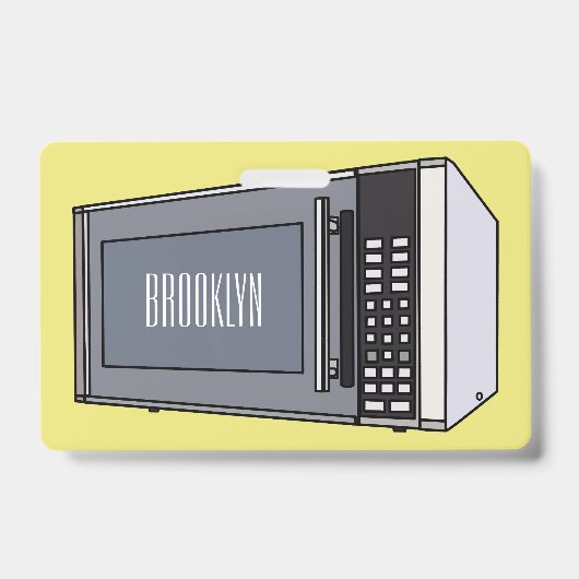 Badge Illustration de dessin animé de micro-ondes (Avant)