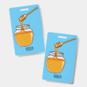 Badge Illustration de dessin animé de miel (Avant & arrière)