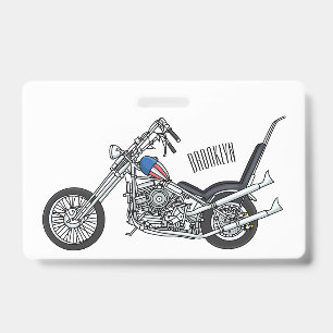 Badge Illustration de dessin animé de moto chopper 1950