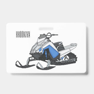 Badge illustration de dessin animé de motoneige