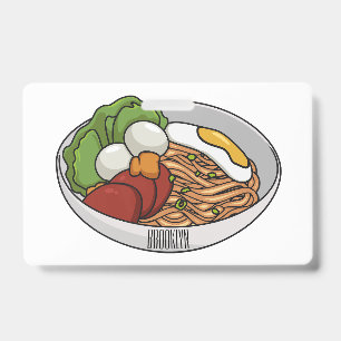 Badge illustration de dessin animé de nouilles
