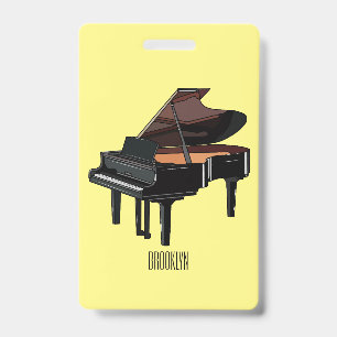 Badge illustration de dessin animé de piano