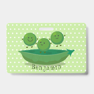 Badge Illustration de dessin animé de pois sauteurs mign
