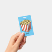 Badge illustration de dessin animé de pop-corn (Manuel / portable)