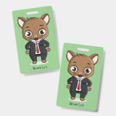 Badge Illustration de dessin animé de rat mignon (Avant & arrière)