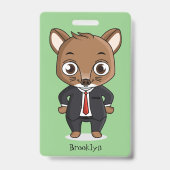Badge Illustration de dessin animé de rat mignon (Arrière)