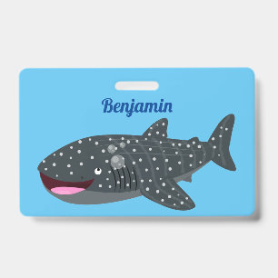 Badge Illustration de dessin animé de requin baleine mig