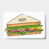 Badge Illustration de dessin animé de sandwich (Arrière)