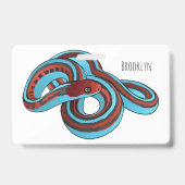 Badge illustration de dessin animé de serpent à collier (Arrière)
