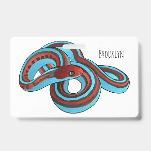 Badge illustration de dessin animé de serpent à collier