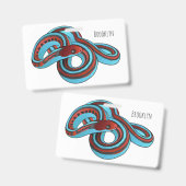 Badge illustration de dessin animé de serpent à collier (Avant & arrière)
