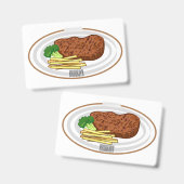 Badge Illustration de dessin animé de steak (Avant & arrière)