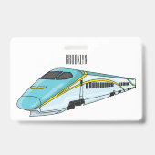 Badge Illustration de dessin animé de train à grande vit (Arrière)