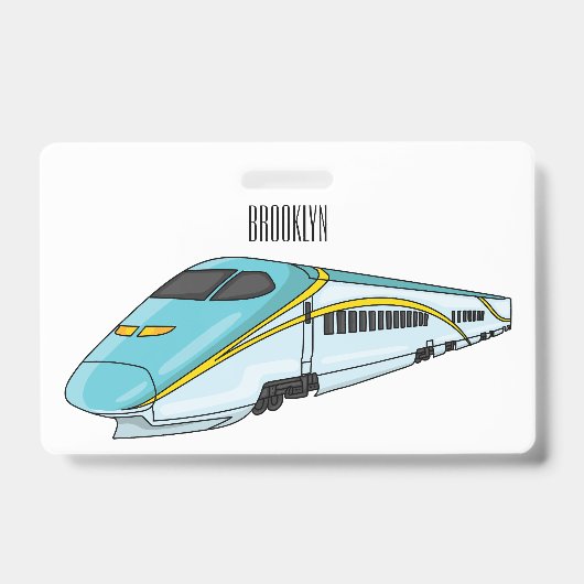 Badge Illustration de dessin animé de train à grande vit (Avant)