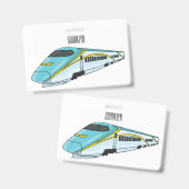 Badge Illustration de dessin animé de train à grande vit (Avant & arrière)