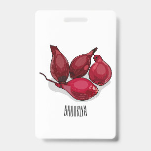Badge illustration de dessin animé d'échalote