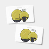 Badge Illustration de dessin animé d'ensemble de vaissel (Avant & arrière)