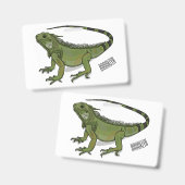 Badge Illustration de dessin animé d'iguane (Avant & arrière)