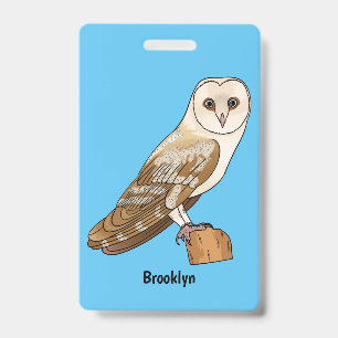 Badge Illustration de dessin animé d'oiseau chouette eff