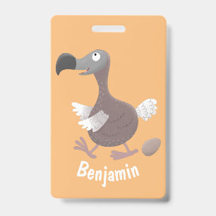 Badge Illustration de dessin animé d'oiseau dodo drôle