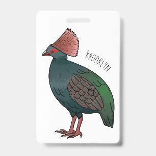 Badge illustration de dessin animé d'oiseau perdrix crêt