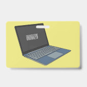 Badge Illustration de dessin animé d'ordinateur portable (Arrière)