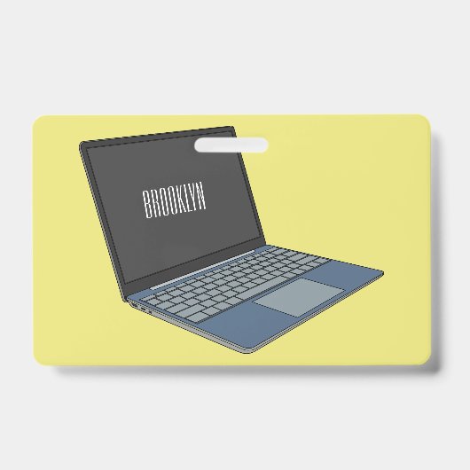 Badge Illustration de dessin animé d'ordinateur portable (Avant)