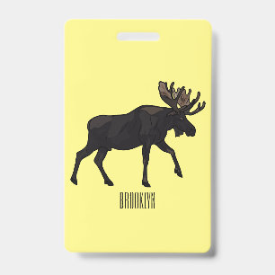 Badge Illustration de dessin animé d'orignal