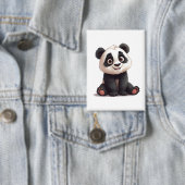 Badge Illustration de dessin animé d'ours panda assis (Insitu)