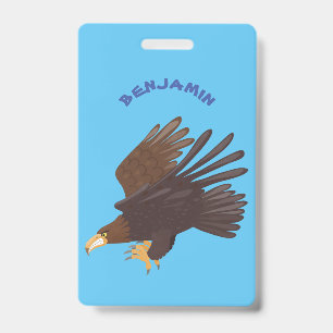 Badge Illustration de dessin animé drôle d'aigle royal