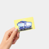 Badge Illustration de dessin animé d'un bus moderne bleu (Manuel / portable)