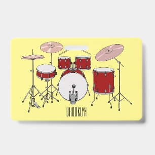 Badge Illustration de dessin animé d'une batterie