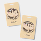 Badge Illustration de dessin animé d'une grenouille de p (Avant & arrière)