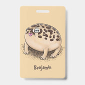 Badge Illustration de dessin animé d'une grenouille de p (Arrière)