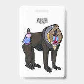 Badge Illustration de dessin animé Mandrill (Arrière)