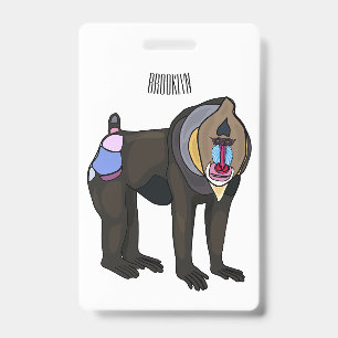 Badge Illustration de dessin animé Mandrill