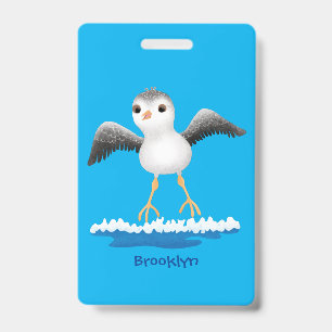 Badge Illustration de dessin animé mignon de bébé bécass
