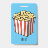 Badge Illustration de dessin animé Popcorn (Arrière)