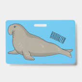 Badge Illustration de dessin de phoque éléphant (Arrière)