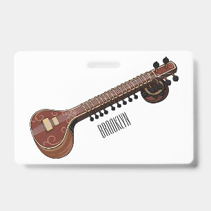 Badge Illustration de dessin de Sitar