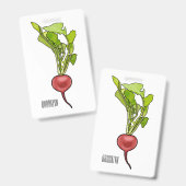 Badge Illustration de dessin Radish (Avant & arrière)